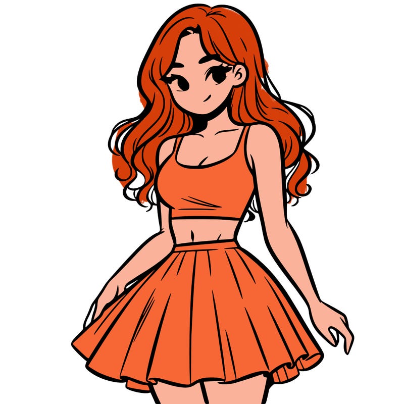 woman in a skirt and crop top