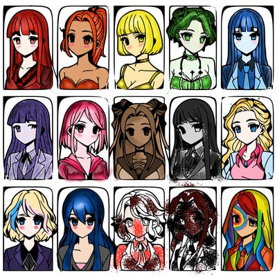girls that look diffrent anime