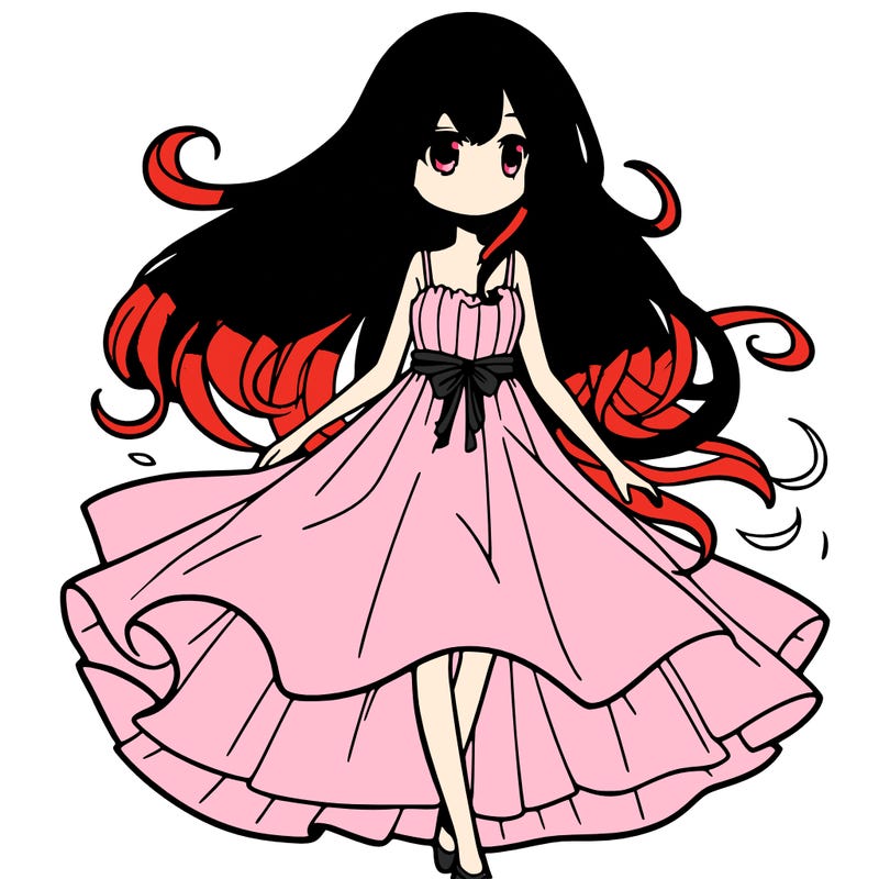 manga girl with a flowing dress