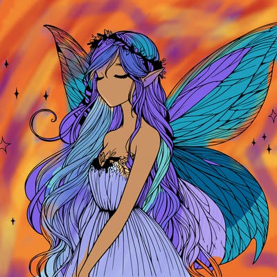 ethereal realistic fairy girl