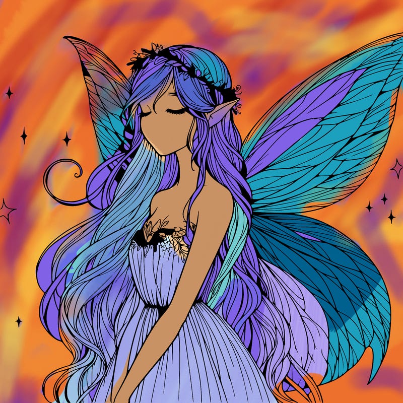 ethereal realistic fairy girl