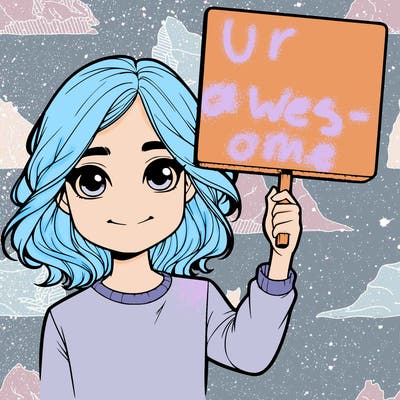 realistic girl holding up a sign