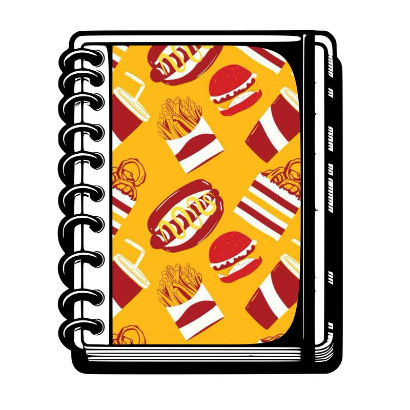 blank, realistic notebook