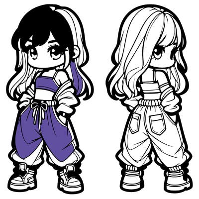 girl in crop top and baggy pants