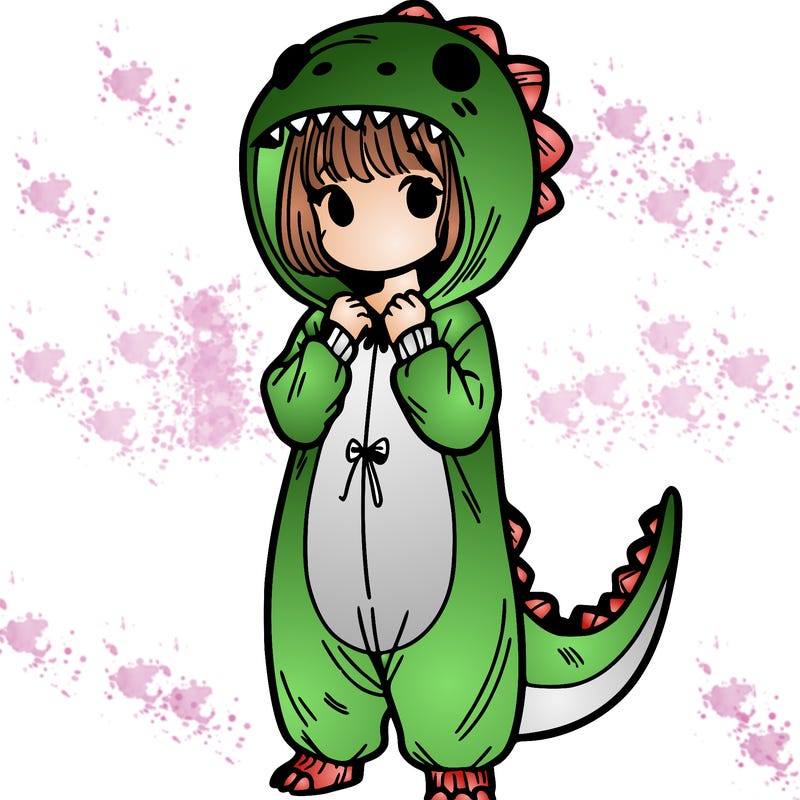 dino onesies on girl