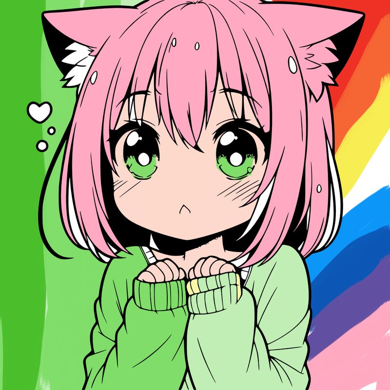 shy anime catgirl