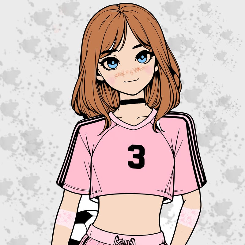 realistic girl wearing soccer jersey