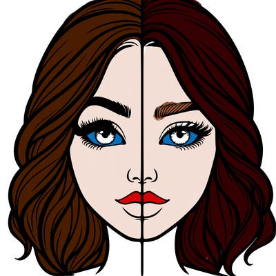 realistic girl split half