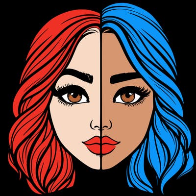 realistic girl split half