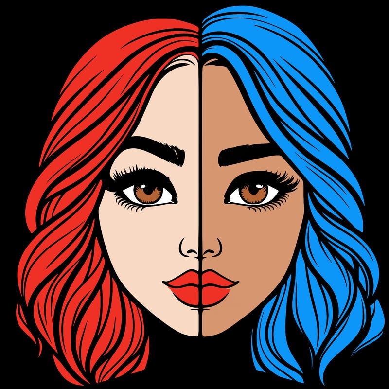 realistic girl split half