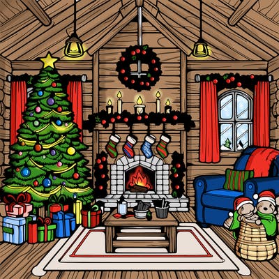 christmas house interior