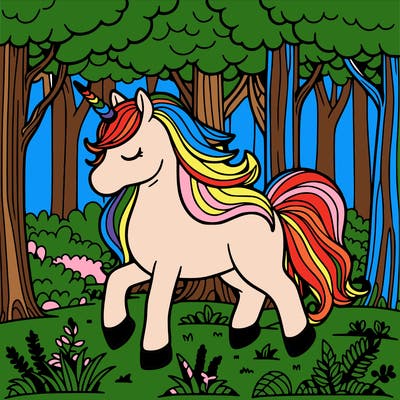unicorn in the forest