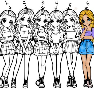 a group of girls realistic