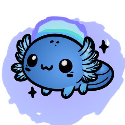 cute easy baby axolotl