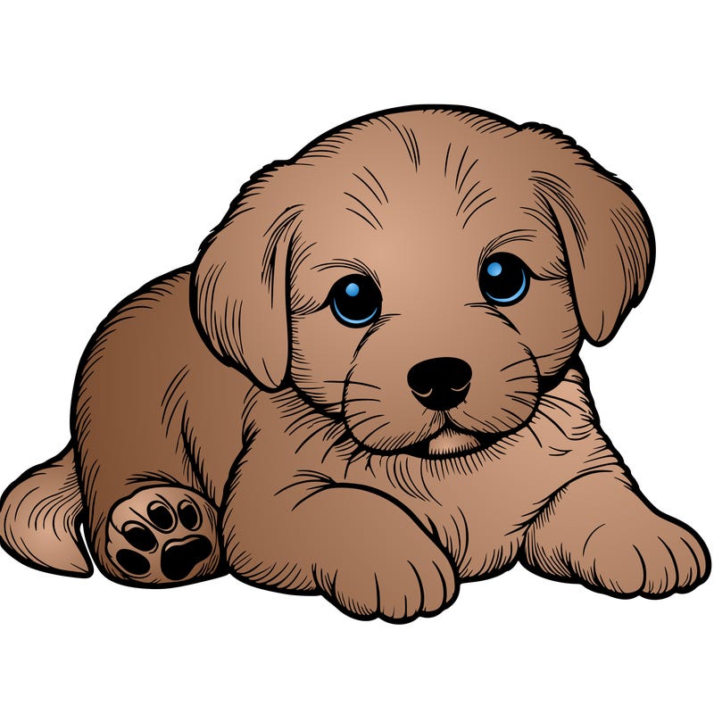 a cute realistic puppy