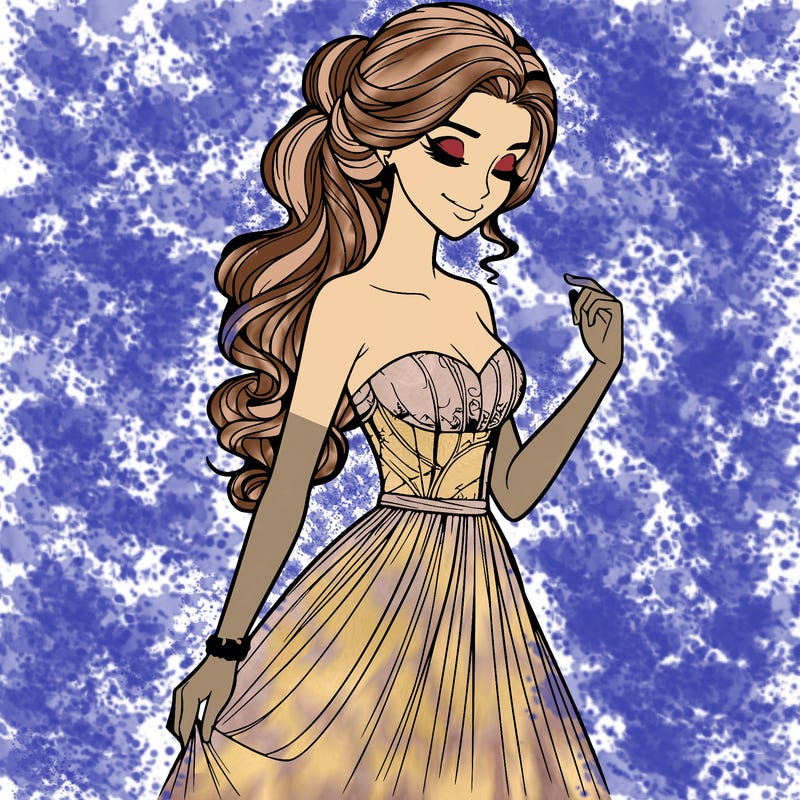 a realistic woman wearing an elegant dress