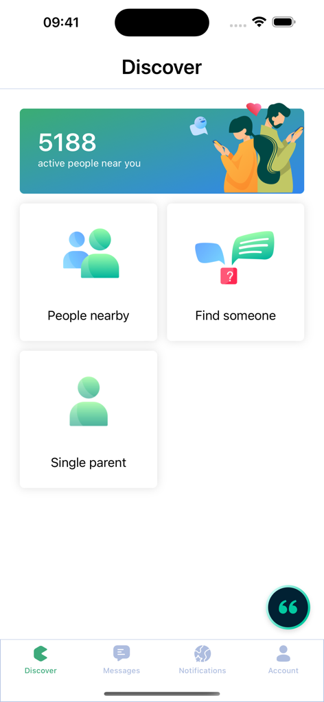 Cappo app Discover screen displaying nearby people and match categories
