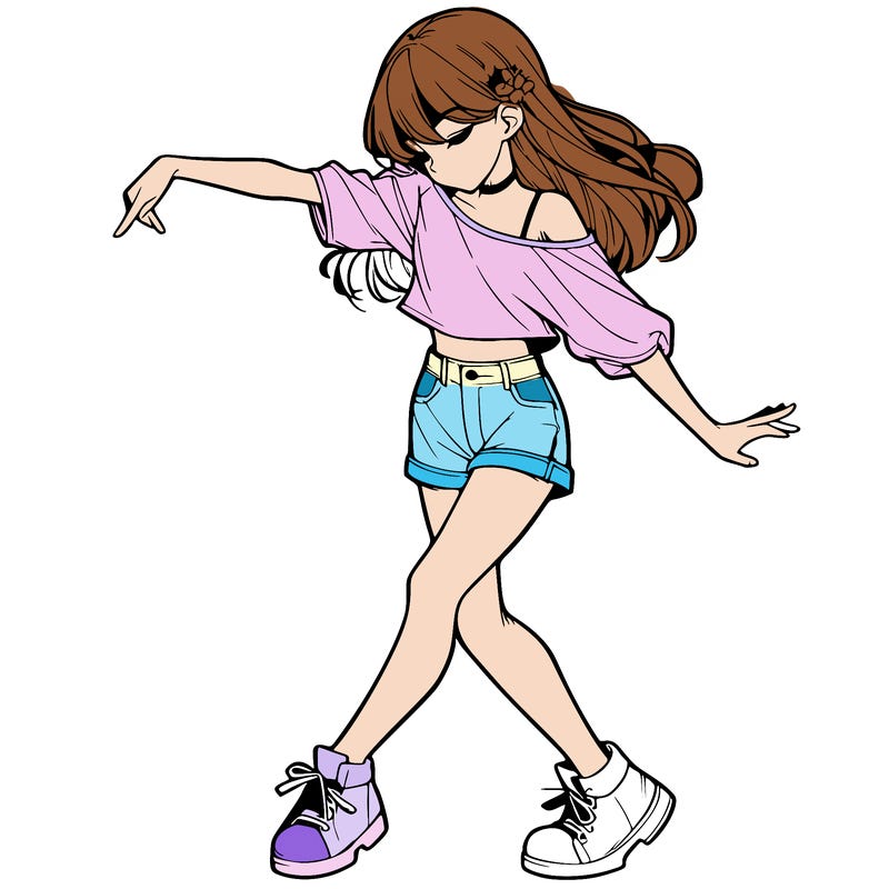 realistic girl danceing