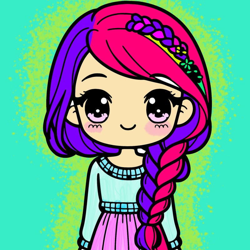 a girl whth long hair in a braid