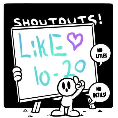 blank canvas that says above it shoutouts