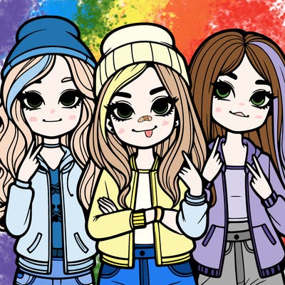three cool girls
