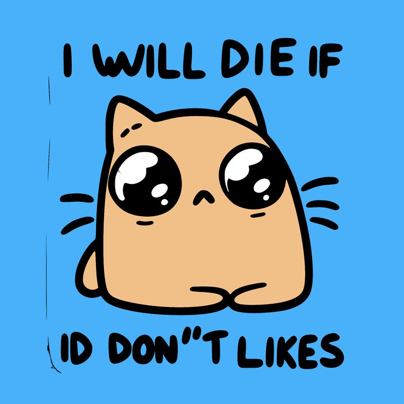 a cat that will die if we don’t get 10 likes