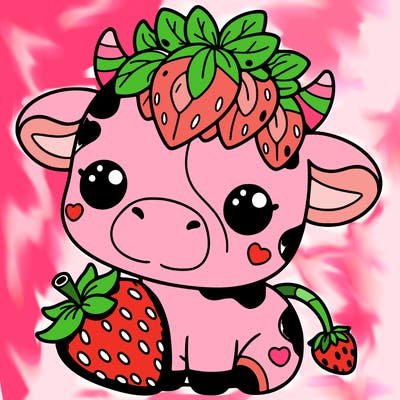 cute strawberry cow