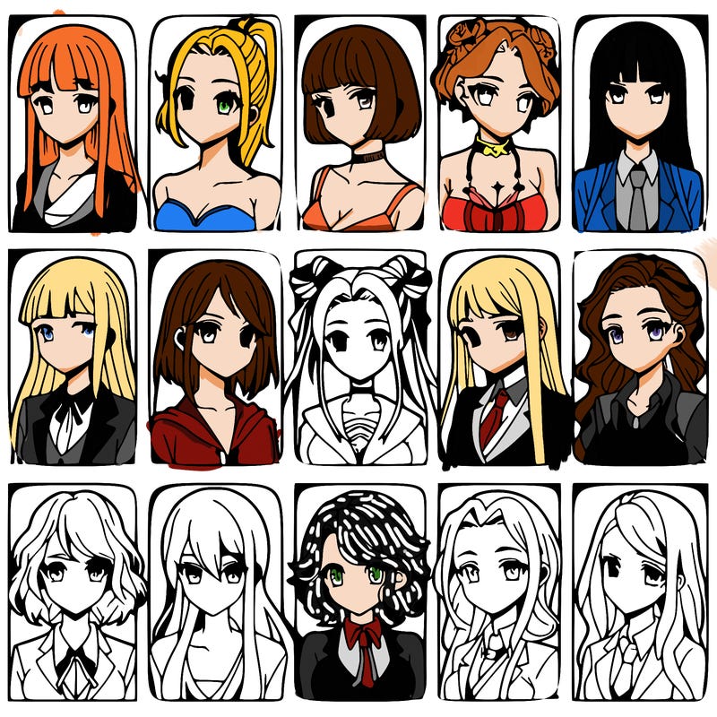 girls that look diffrent anime