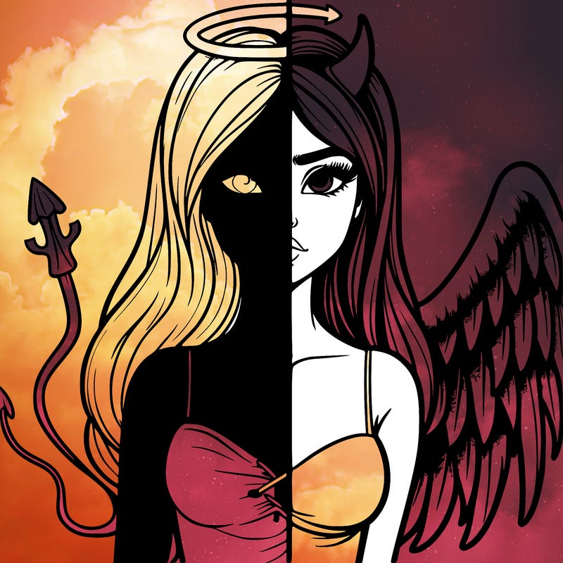 devil vs angel realistic girl
