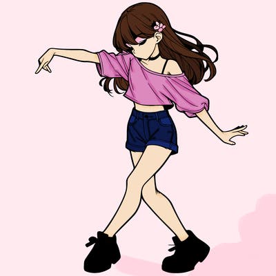 realistic girl danceing
