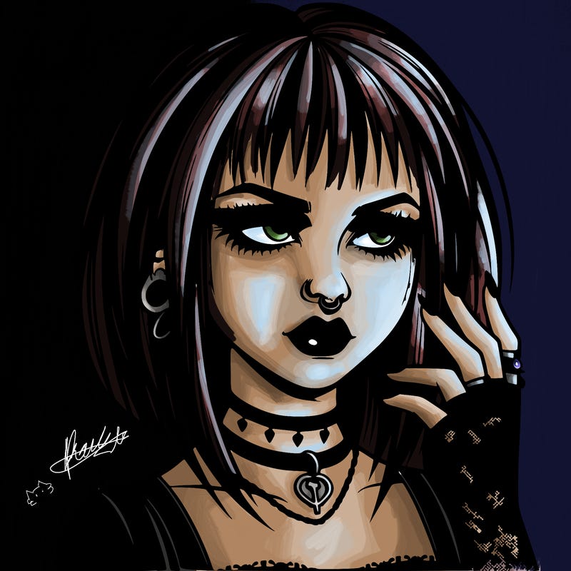 goth girl realistic