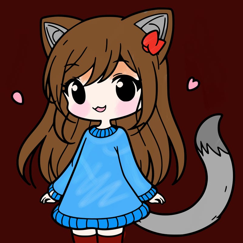 girl with cat ears and tail