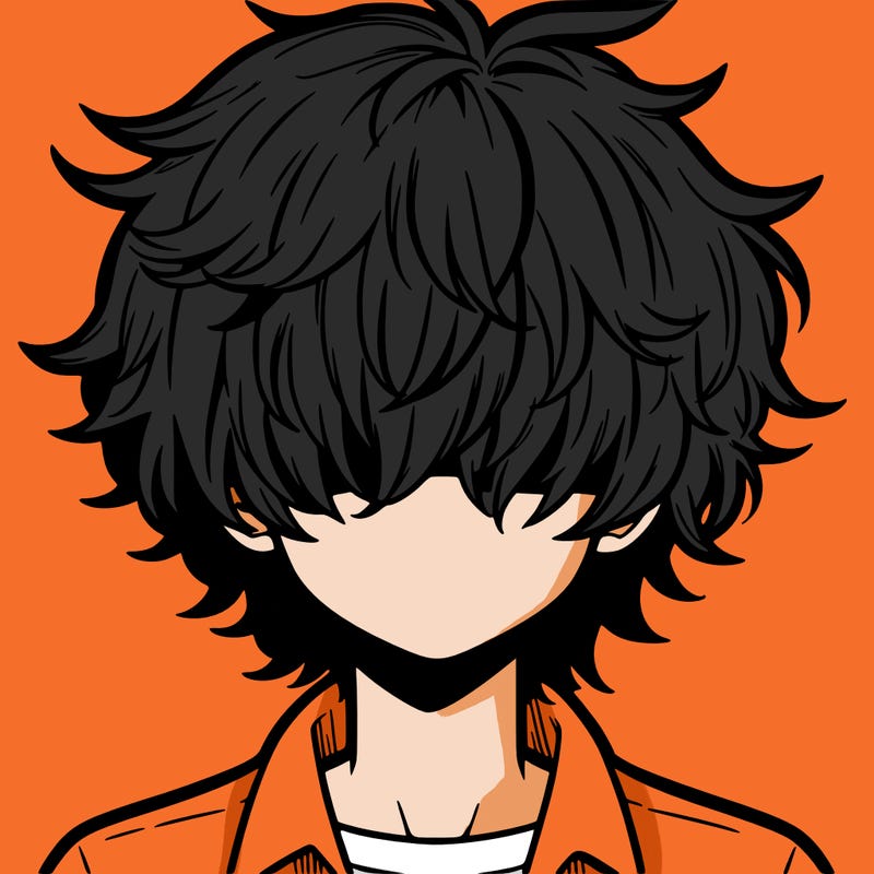 manga boy fluffy hair covering his eyes