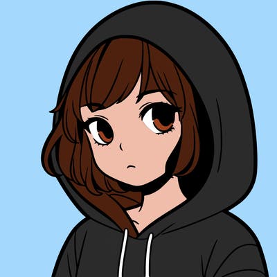 girl with short hair in hoodie