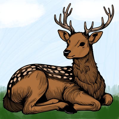 realistic deer with antlers
