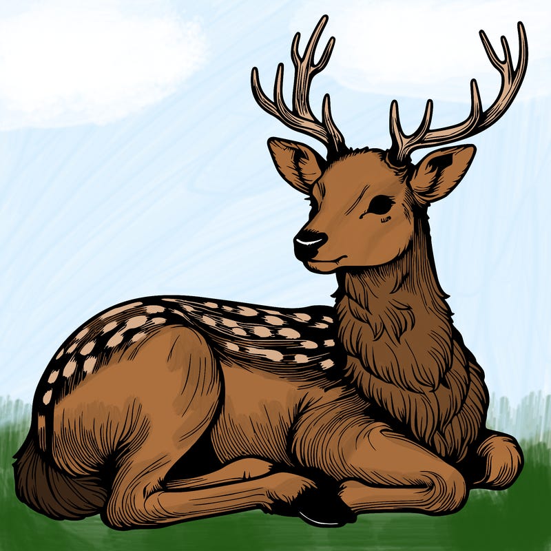 realistic deer with antlers