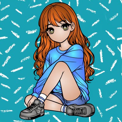 girl sitting realistic