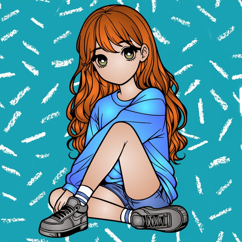 girl sitting realistic