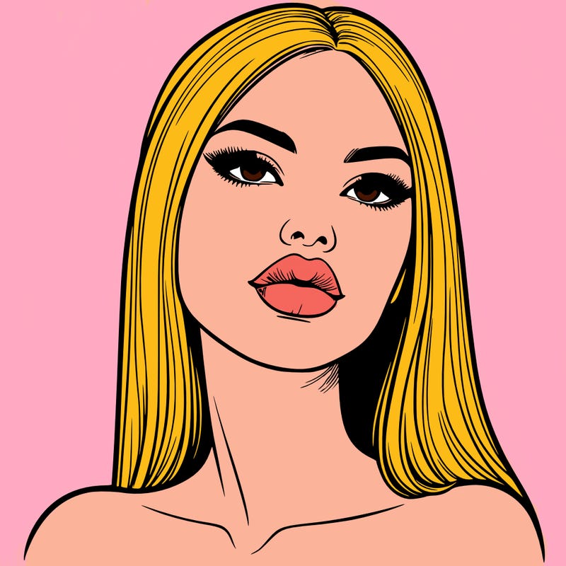 realistic woman with full lips