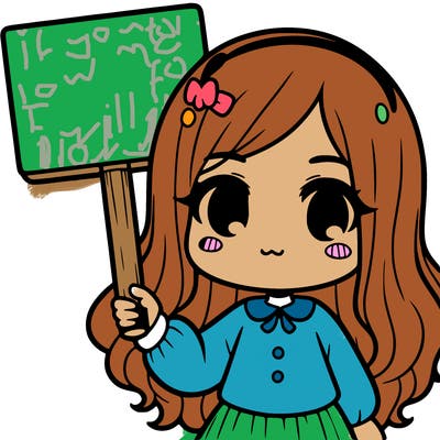 a girl holding a sign