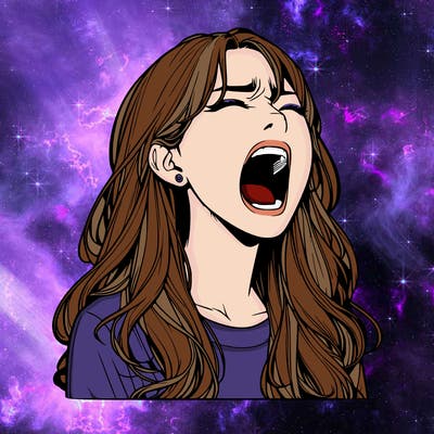 screaming realistic, girl