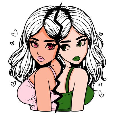 realistic girl split