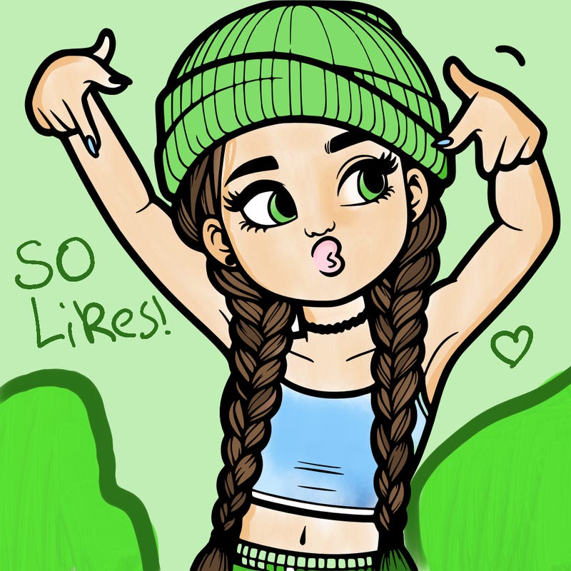 realistic teenage girl with braids and a beanie and crop top doing 🫶🏼