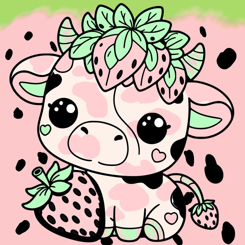 cute strawberry cow