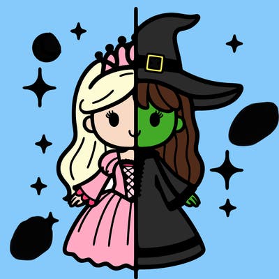 split princess and witch