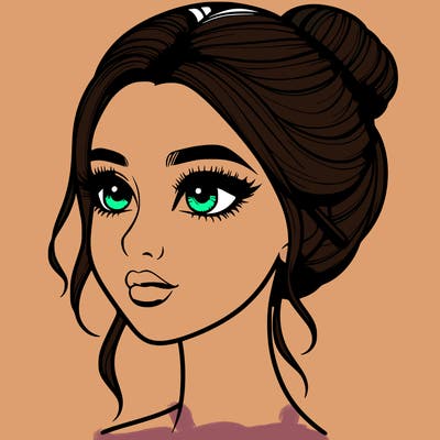 realistic girl with makeup on