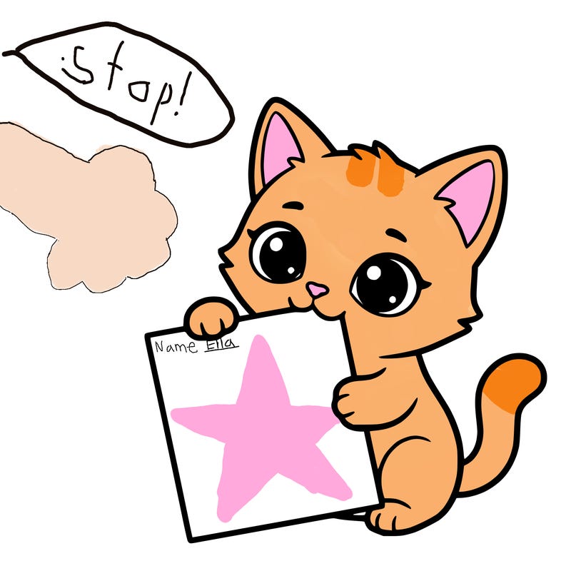 a small cat with a blank sheet of paper in its hand. the cat is sooooooo cute!