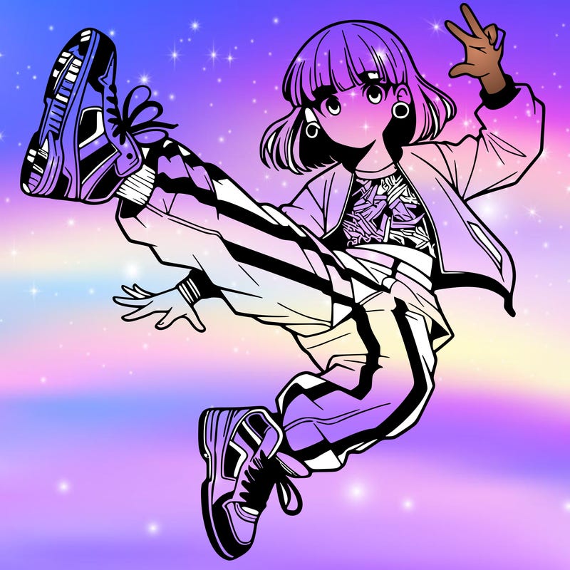 break dancing manga girl