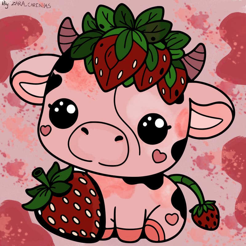 cute strawberry cow