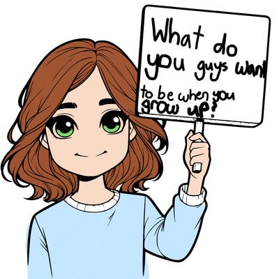 realistic girl holding up a sign